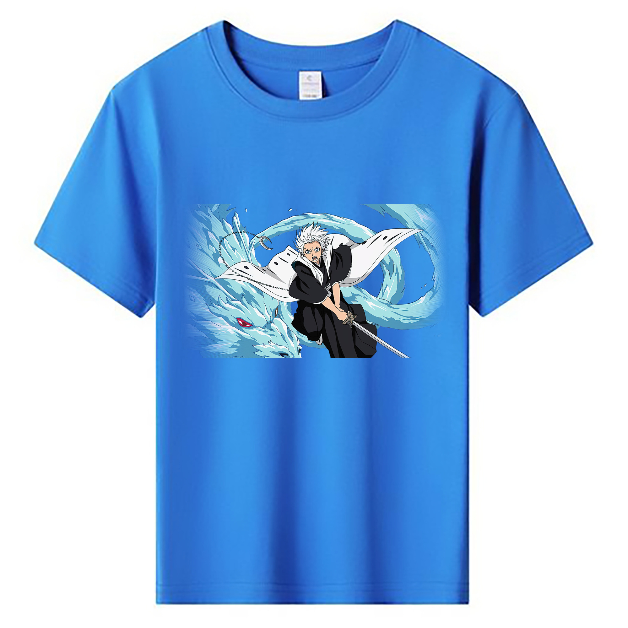 （画像用） ブリーチ 日番谷冬獅郎（ひつがや とうしろう） BLEACH Hitsugaya Toushirou 綿100％キッズTシャツ（フロントプリント）